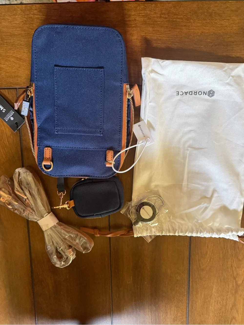 Siena Nexus Navy Phone Crossbody with Tan Trim